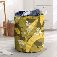 Yellow Banana Leaf Hawaii Laundry Basket Lau Maia Plumeria Tropical Summer Vibes