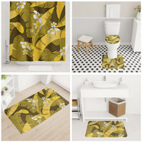 Yellow Banana Leaf Hawaii Bathroom Set Lau Maia Plumeria Tropical Summer Vibes