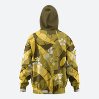 Yellow Banana Leaf Hawaii Hoodie Lau Maia Plumeria Tropical Summer Vibes