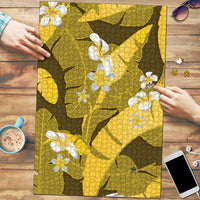 Yellow Banana Leaf Hawaii Puzzle Lau Maia Plumeria Tropical Summer Vibes