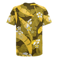 Yellow Banana Leaf Hawaii Rugby Jersey Lau Maia Plumeria Tropical Summer Vibes