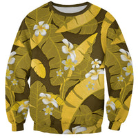 Yellow Banana Leaf Hawaii Sweatshirt Lau Maia Plumeria Tropical Summer Vibes
