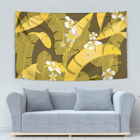 Yellow Banana Leaf Hawaii Tapestry Lau Maia Plumeria Tropical Summer Vibes