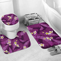Purple Banana Leaf Hawaii Bathroom Set Lau Maia Plumeria Tropical Summer Vibes LT14 Mat Set Only (3 pcs) One Size Purple - Polynesian Pride