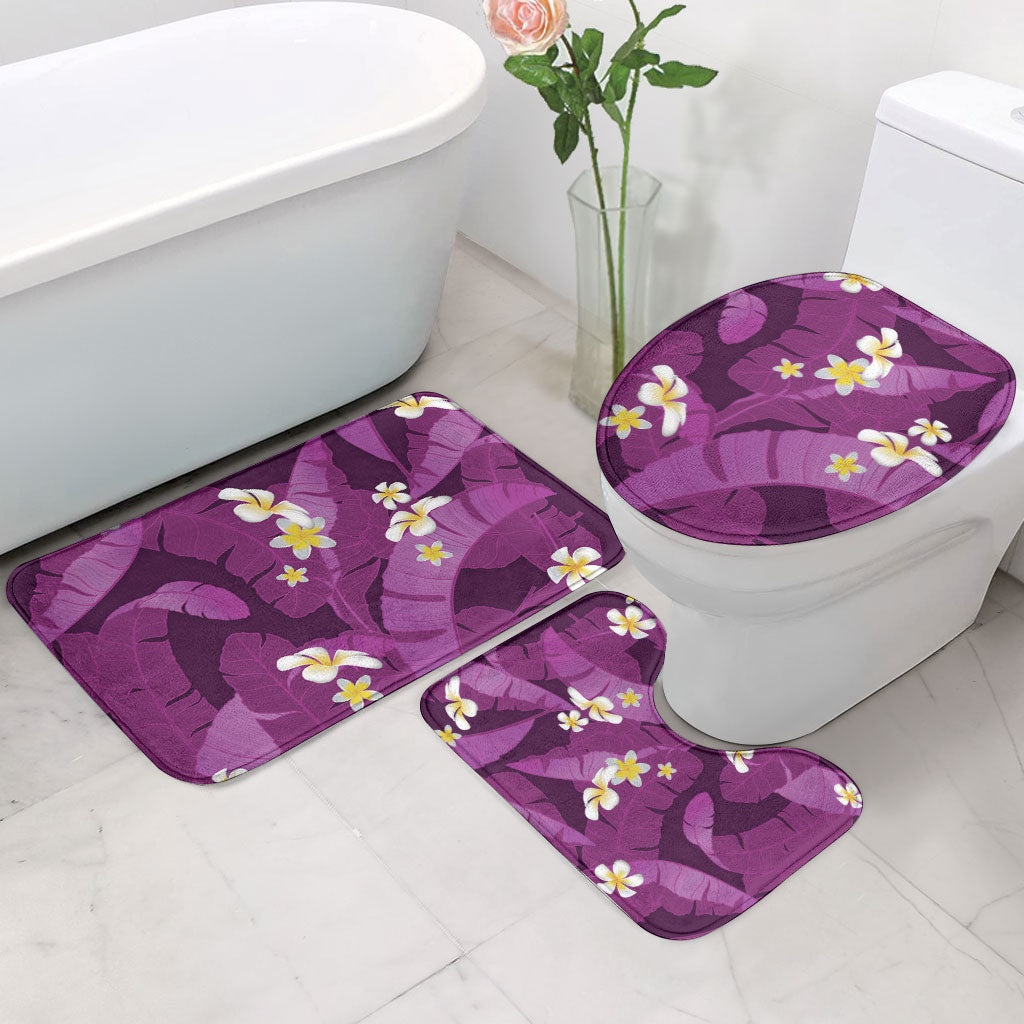 Purple Banana Leaf Hawaii Bathroom Set Lau Maia Plumeria Tropical Summer Vibes LT14 - Polynesian Pride