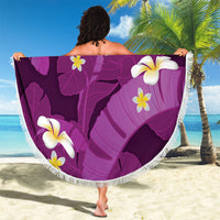 Purple Banana Leaf Hawaii Beach Blanket Lau Maia Plumeria Tropical Summer Vibes LT14 - Polynesian Pride