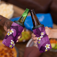 Purple Banana Leaf Hawaii 4 in 1 Can Cooler Tumbler Lau Maia Plumeria Tropical Summer Vibes