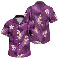 Purple Banana Leaf Hawaii Family Matching Off The Shoulder Long Sleeve Dress and Hawaiian Shirt Lau Maia Plumeria Tropical Summer Vibes