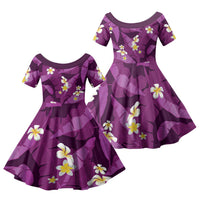 Purple Banana Leaf Hawaii Family Matching Summer Maxi Dress and Hawaiian Shirt Lau Maia Plumeria Tropical Summer Vibes LT14 Daughter's Dress Purple - Polynesian Pride