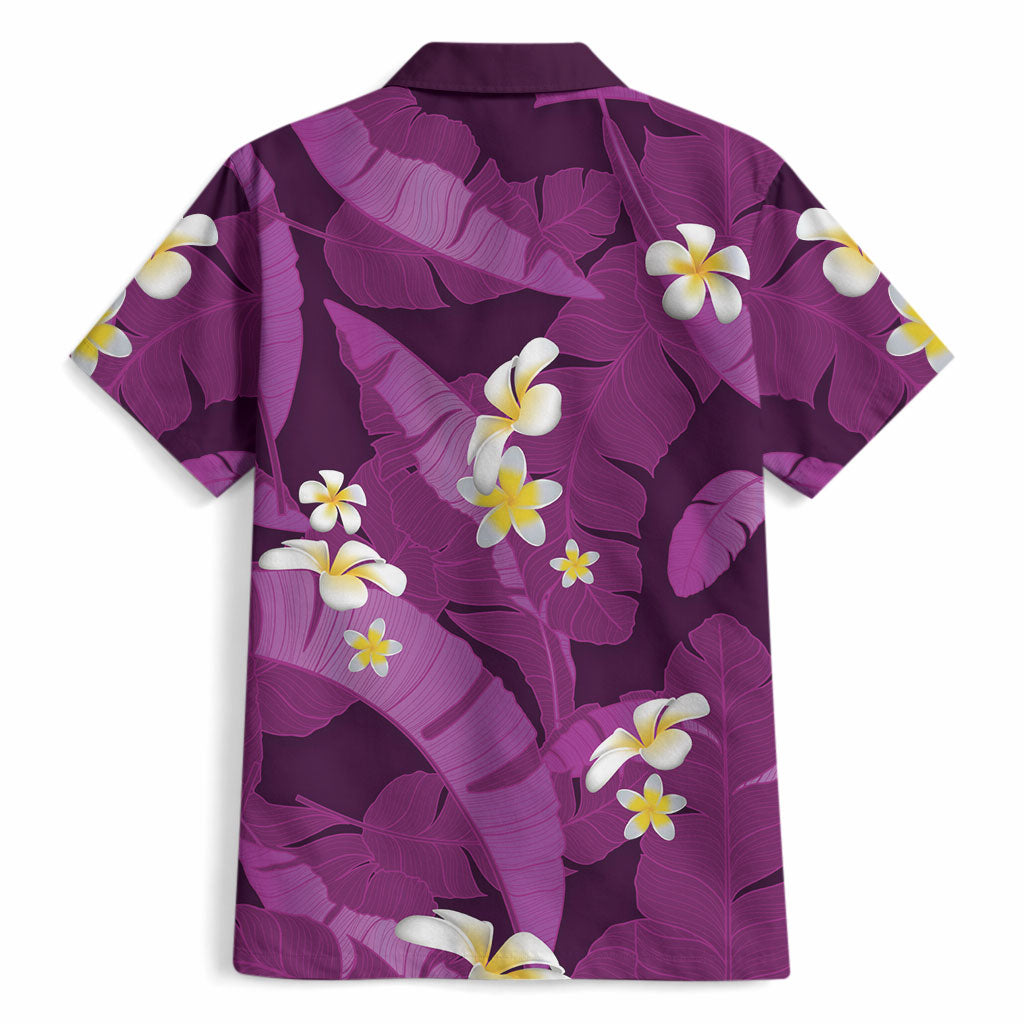 Purple Banana Leaf Hawaii Hawaiian Shirt Lau Maia Plumeria Tropical Summer Vibes