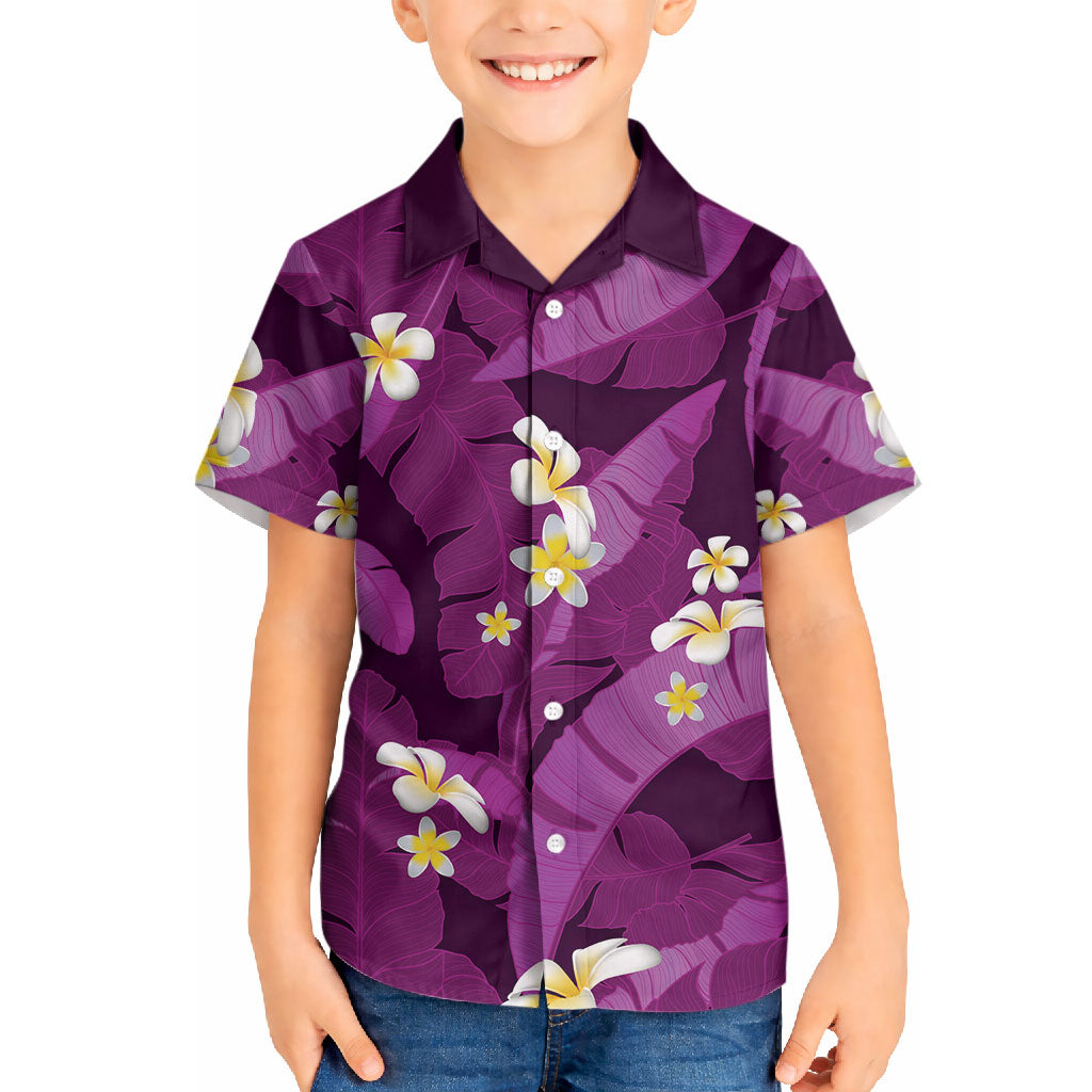 Purple Banana Leaf Hawaii Hawaiian Shirt Lau Maia Plumeria Tropical Summer Vibes