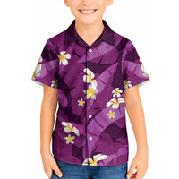 Purple Banana Leaf Hawaii Kid Hawaiian Shirt Lau Maia Plumeria Tropical Summer Vibes