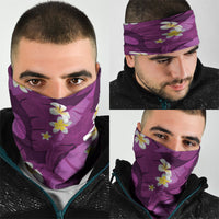 Purple Banana Leaf Hawaii Neck Gaiter Lau Maia Plumeria Tropical Summer Vibes LT14 - Polynesian Pride