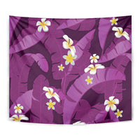 Purple Banana Leaf Hawaii Tapestry Lau Maia Plumeria Tropical Summer Vibes LT14 - Polynesian Pride