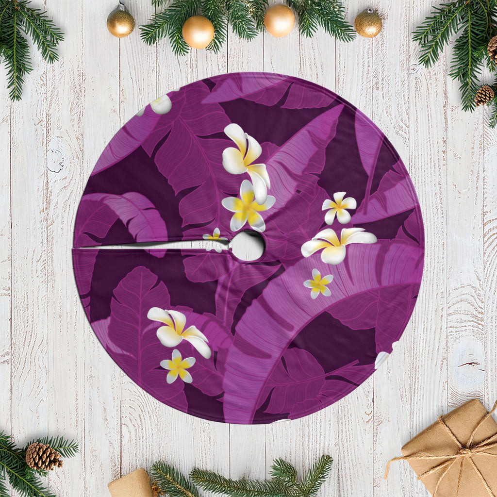 Purple Banana Leaf Hawaii Tree Skirt Lau Maia Plumeria Tropical Summer Vibes LT14 Casual Purple - Polynesian Pride