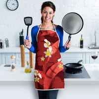 Red Banana Leaf Hawaii Apron Lau Maia Plumeria Tropical Summer Vibes