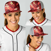 Red Banana Leaf Hawaii Baseball Net Cap Lau Maia Plumeria Tropical Summer Vibes