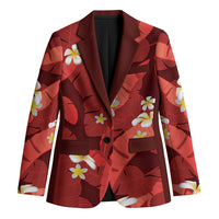 Red Banana Leaf Hawaii Blazer Lau Maia Plumeria Tropical Summer Vibes