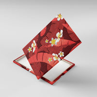 Red Banana Leaf Hawaii Canvas Wall Art Lau Maia Plumeria Tropical Summer Vibes