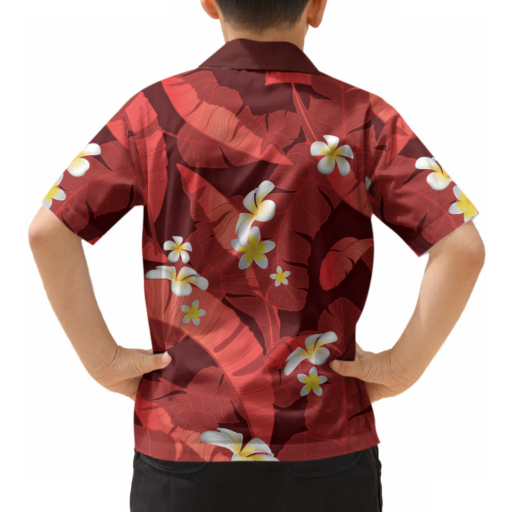 Red Banana Leaf Hawaii Hawaiian Shirt Lau Maia Plumeria Tropical Summer Vibes