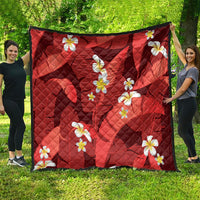Red Banana Leaf Hawaii Quilt Lau Maia Plumeria Tropical Summer Vibes