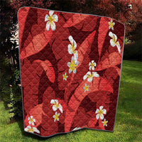 Red Banana Leaf Hawaii Quilt Lau Maia Plumeria Tropical Summer Vibes