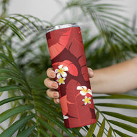 Red Banana Leaf Hawaii Skinny Tumbler Lau Maia Plumeria Tropical Summer Vibes LT14 - Polynesian Pride