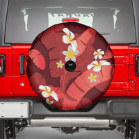 Red Banana Leaf Hawaii Spare Tire Cover Lau Maia Plumeria Tropical Summer Vibes