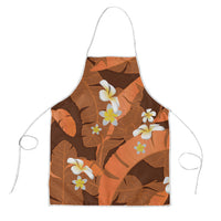 Orange Banana Leaf Hawaii Apron Lau Maia Plumeria Tropical Summer Vibes