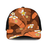 Orange Banana Leaf Hawaii Baseball Net Cap Lau Maia Plumeria Tropical Summer Vibes