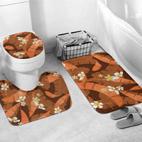 Orange Banana Leaf Hawaii Bathroom Set Lau Maia Plumeria Tropical Summer Vibes