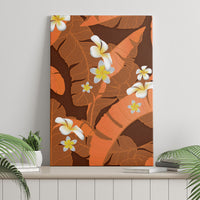 Orange Banana Leaf Hawaii Canvas Wall Art Lau Maia Plumeria Tropical Summer Vibes