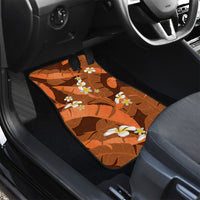 Orange Banana Leaf Hawaii Car Mats Lau Maia Plumeria Tropical Summer Vibes LT14 - Polynesian Pride