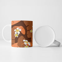 Orange Banana Leaf Hawaii Ceramic Mug Lau Maia Plumeria Tropical Summer Vibes LT14 - Polynesian Pride