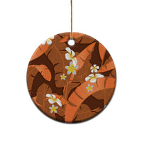 Orange Banana Leaf Hawaii Ceramic Ornament Lau Maia Plumeria Tropical Summer Vibes LT14 - Polynesian Pride