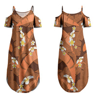 Orange Banana Leaf Hawaii Couples Matching Summer Maxi Dress and Hawaiian Shirt Lau Maia Plumeria Tropical Summer Vibes LT14 - Polynesian Pride