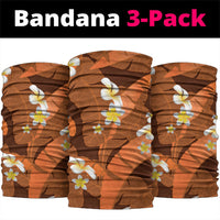 Orange Banana Leaf Hawaii Neck Gaiter Lau Maia Plumeria Tropical Summer Vibes