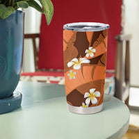 Orange Banana Leaf Hawaii Tumbler Cup Lau Maia Plumeria Tropical Summer Vibes