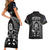 New Zealand Aotearoa Rugby Couples Matching Short Sleeve Bodycon Dress and Hawaiian Shirt NZ Tiki With Maori Fern World Cup Black Version LT14 - Polynesian Pride