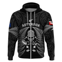 New Zealand Aotearoa Rugby Hoodie NZ Tiki With Maori Fern World Cup Black Version LT14 - Polynesian Pride