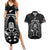 Custom New Zealand Aotearoa Rugby Couples Matching Summer Maxi Dress and Hawaiian Shirt NZ Tiki With Maori Fern World Cup Black Version LT14 Black - Polynesian Pride