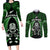 New Zealand Aotearoa Rugby Couples Matching Long Sleeve Bodycon Dress and Long Sleeve Button Shirts NZ Tiki With Maori Fern World Cup Green Version LT14 Green - Polynesian Pride