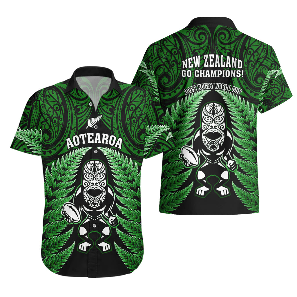 New Zealand Aotearoa Rugby Hawaiian Shirt NZ Tiki With Maori Fern World Cup Green Version LT14 - Polynesian Pride
