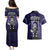 New Zealand Aotearoa Rugby Couples Matching Puletasi Dress and Hawaiian Shirt NZ Tiki With Maori Fern World Cup Blue Version LT14 - Polynesian Pride