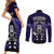 New Zealand Aotearoa Rugby Couples Matching Short Sleeve Bodycon Dress and Long Sleeve Button Shirts NZ Tiki With Maori Fern World Cup Blue Version LT14 - Polynesian Pride