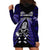 New Zealand Aotearoa Rugby Hoodie Dress NZ Tiki With Maori Fern World Cup Blue Version LT14 - Polynesian Pride