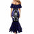 New Zealand Aotearoa Rugby Mermaid Dress NZ Tiki With Maori Fern World Cup Blue Version LT14 - Polynesian Pride