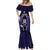 New Zealand Aotearoa Rugby Mermaid Dress NZ Tiki With Maori Fern World Cup Blue Version LT14 - Polynesian Pride