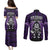 New Zealand Aotearoa Rugby Couples Matching Puletasi Dress and Long Sleeve Button Shirts NZ Tiki With Maori Fern World Cup Purple Version LT14 - Polynesian Pride