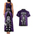 New Zealand Aotearoa Rugby Couples Matching Tank Maxi Dress and Hawaiian Shirt NZ Tiki With Maori Fern World Cup Purple Version LT14 - Polynesian Pride